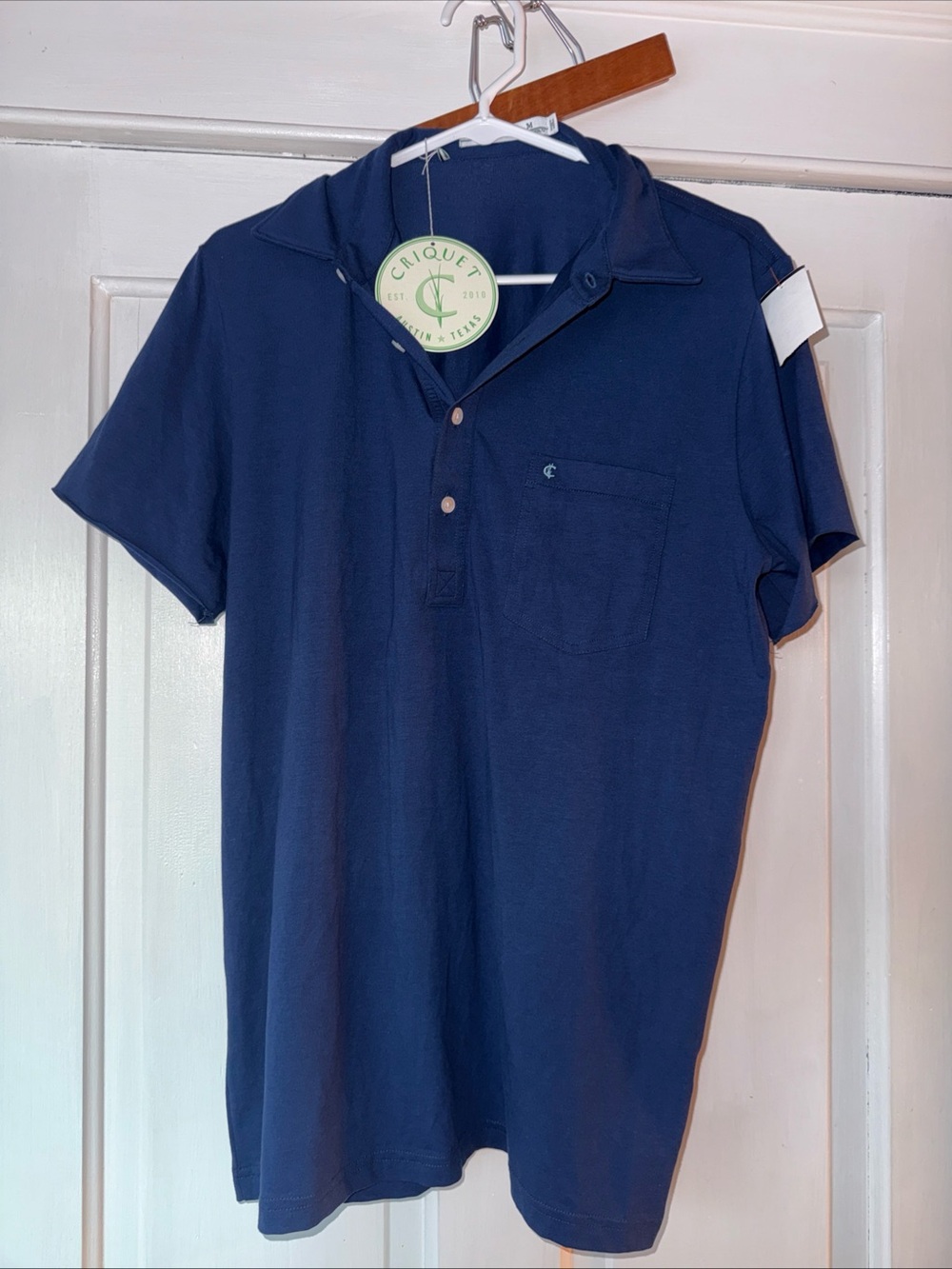 Criquet Deep Blue Polo Shirt w/ Pocket NWT
